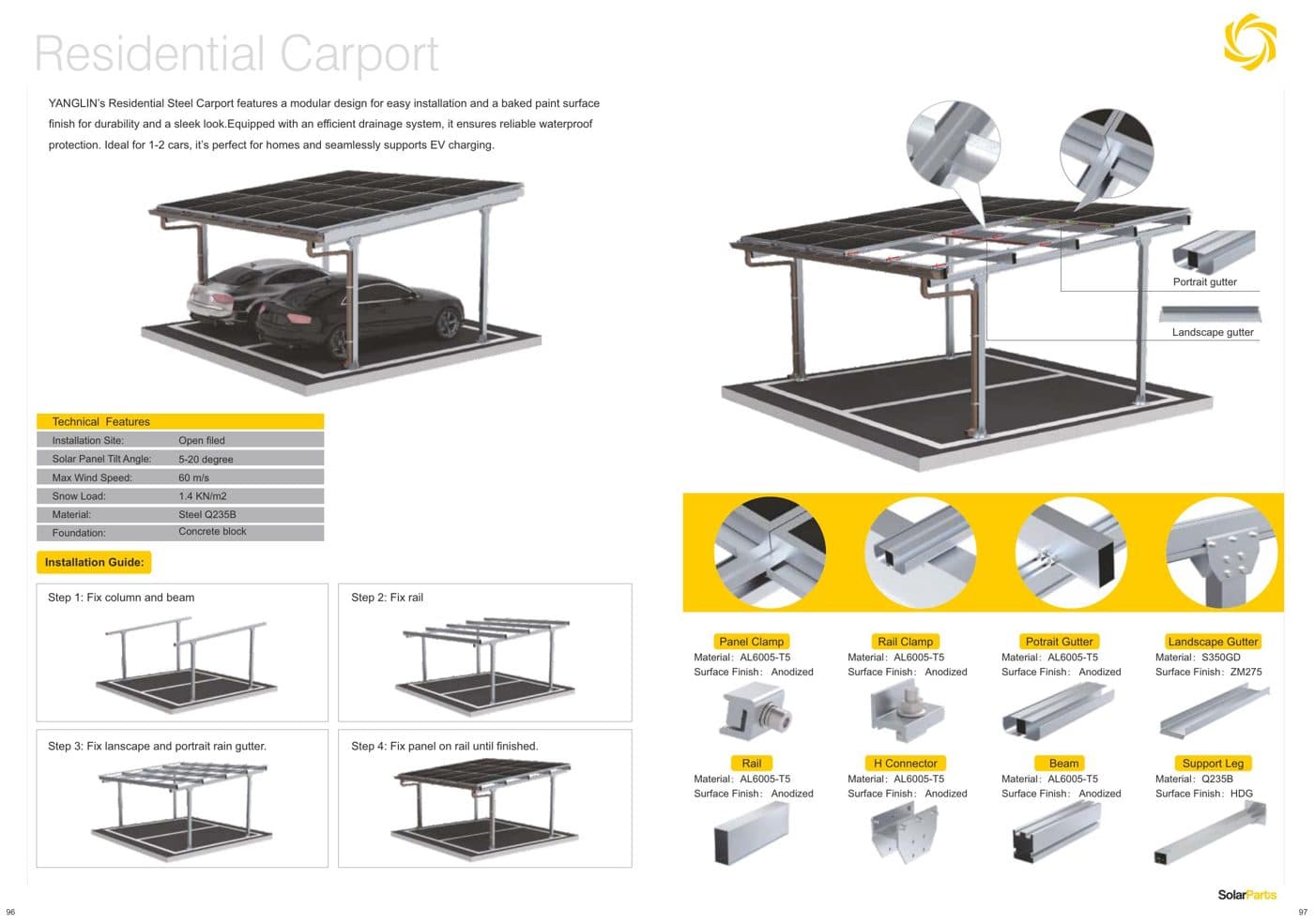 Residential Steel Solar Carport